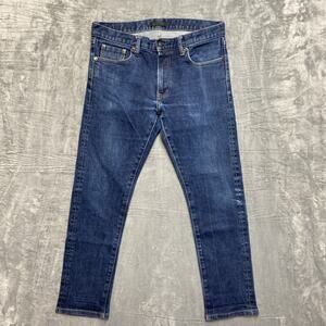 Uniqlo Kaihara Selvedge Slim Straight Jeans Women's Size 28 Dark Blue